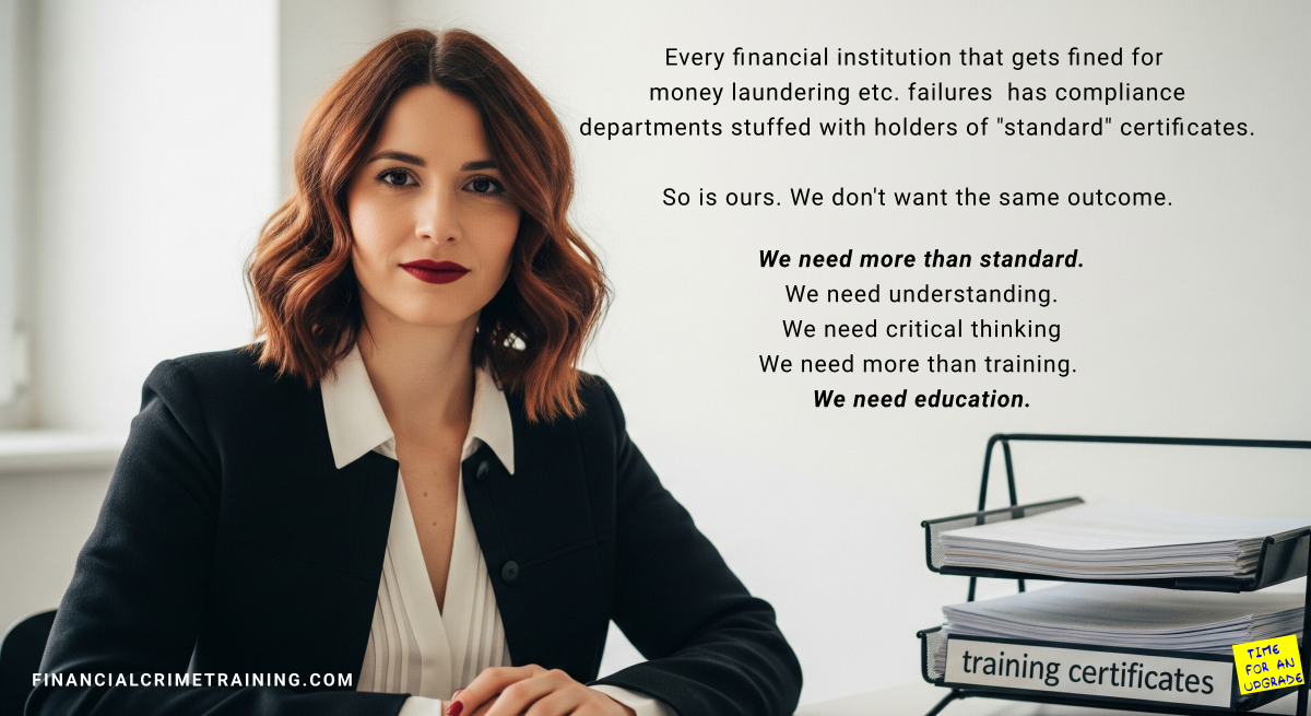 Risk v compliance: critical thinking - financial crime training